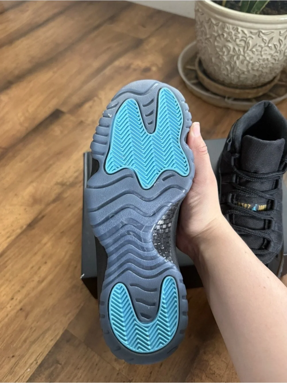 Jordan 11 Retro Black with Teal Accents